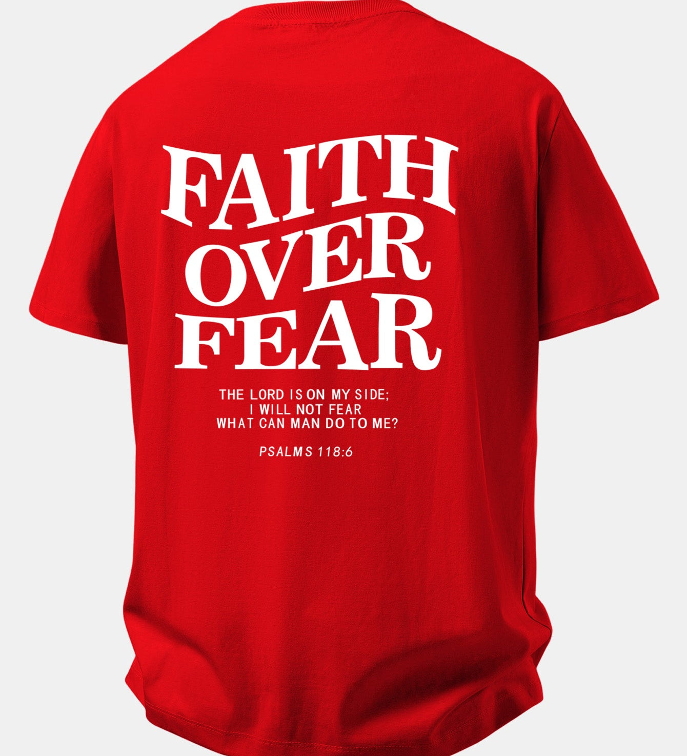 Tričko z bavlny s potlačou Faith Over Fear a voľným strihom