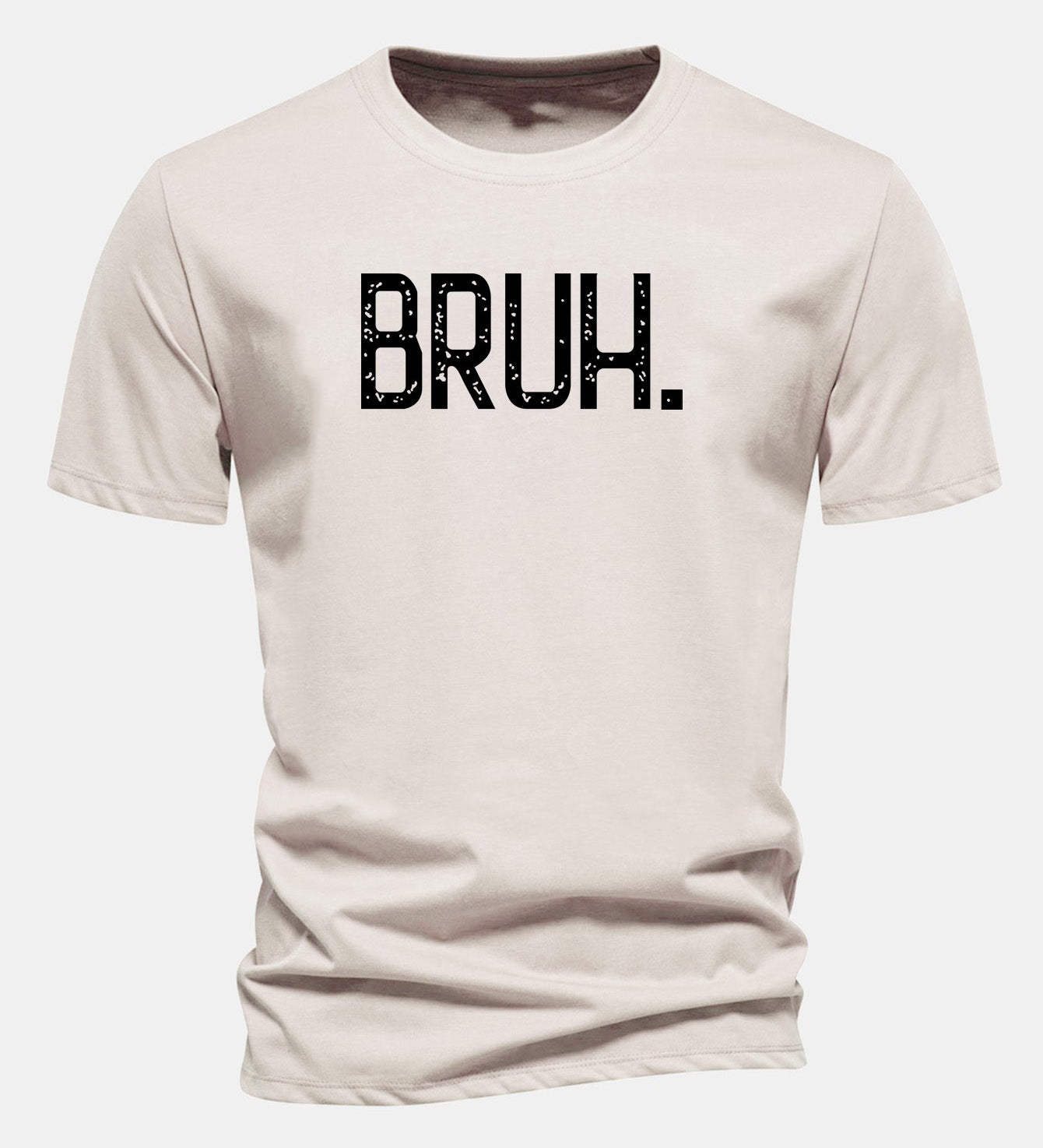Bavlnené tričko s klasickým strihom a potlačou „Bruh“