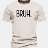 Bavlnené tričko s klasickým strihom a potlačou „Bruh“
