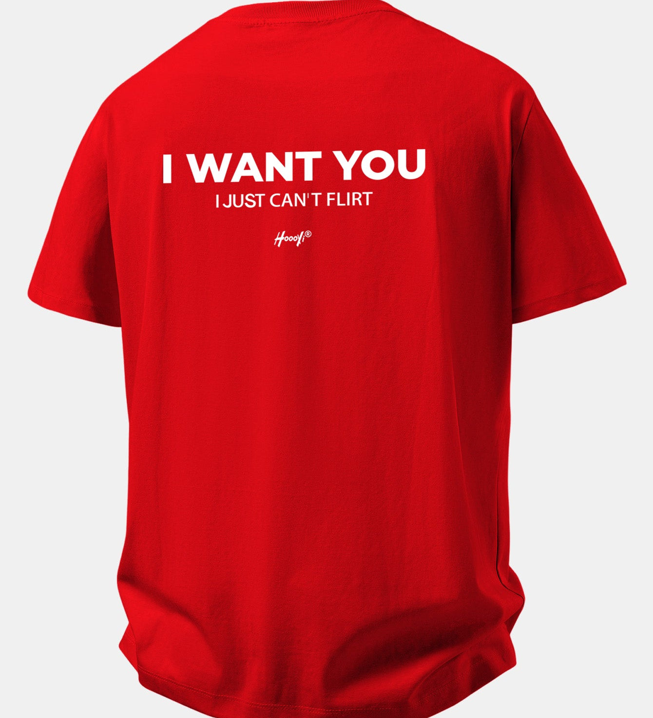 Tričko z bavlny s vtipnou potlačou na chrbte "Relax Fit I Want You But I Can't Flirt"