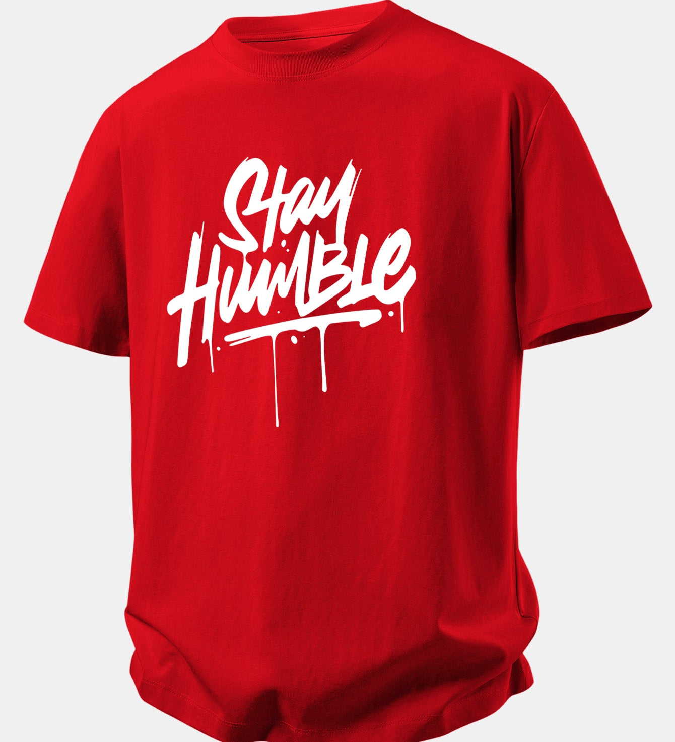 Bavlnené tričko s voľným strihom a potlačou Stay Humble
