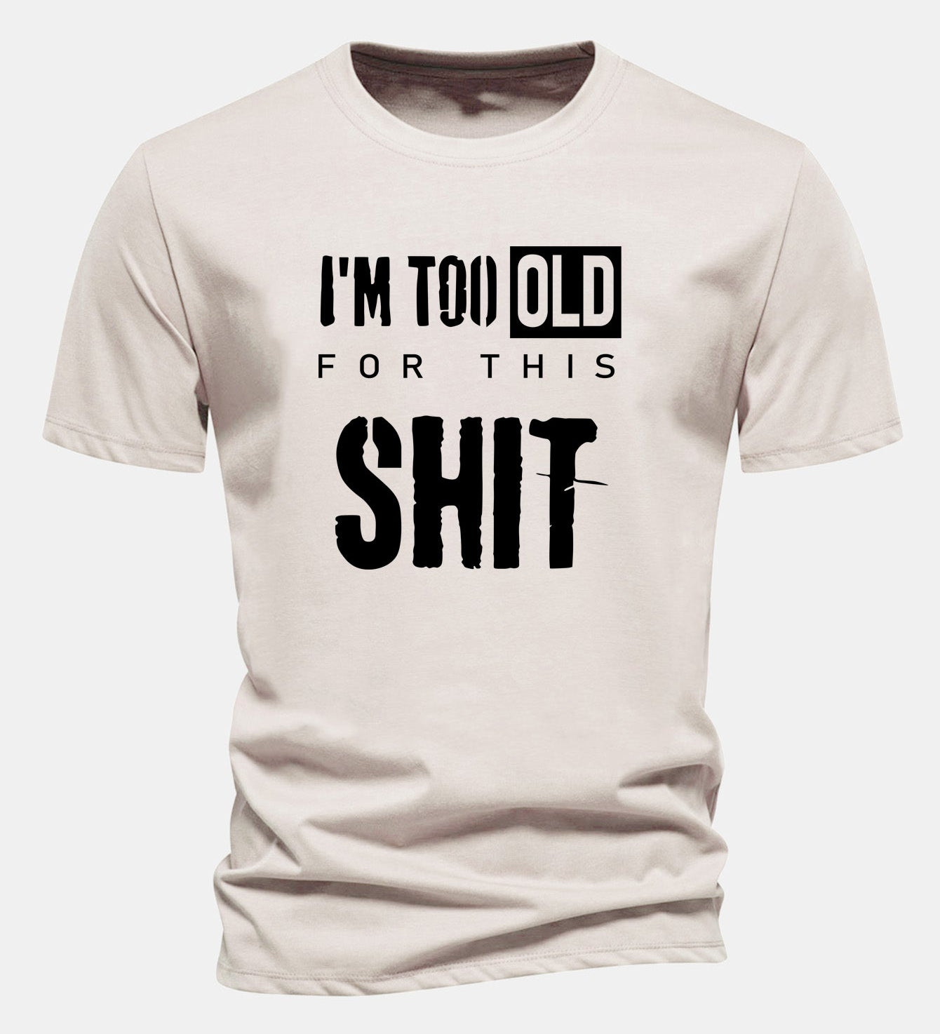Tričko z bavlny s klasickým strihom a potlačou „I'm Too Old For This Shit“