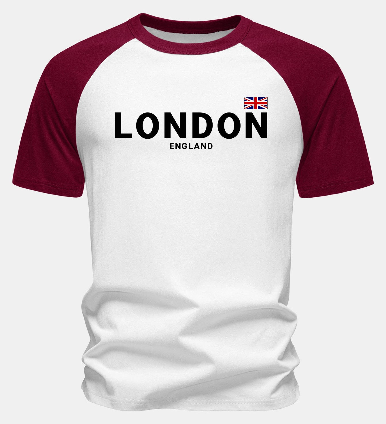T-shirt z bavlny s potlačou «England London» s raglánovými rukávmi