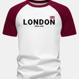 T-shirt z bavlny s potlačou «England London» s raglánovými rukávmi