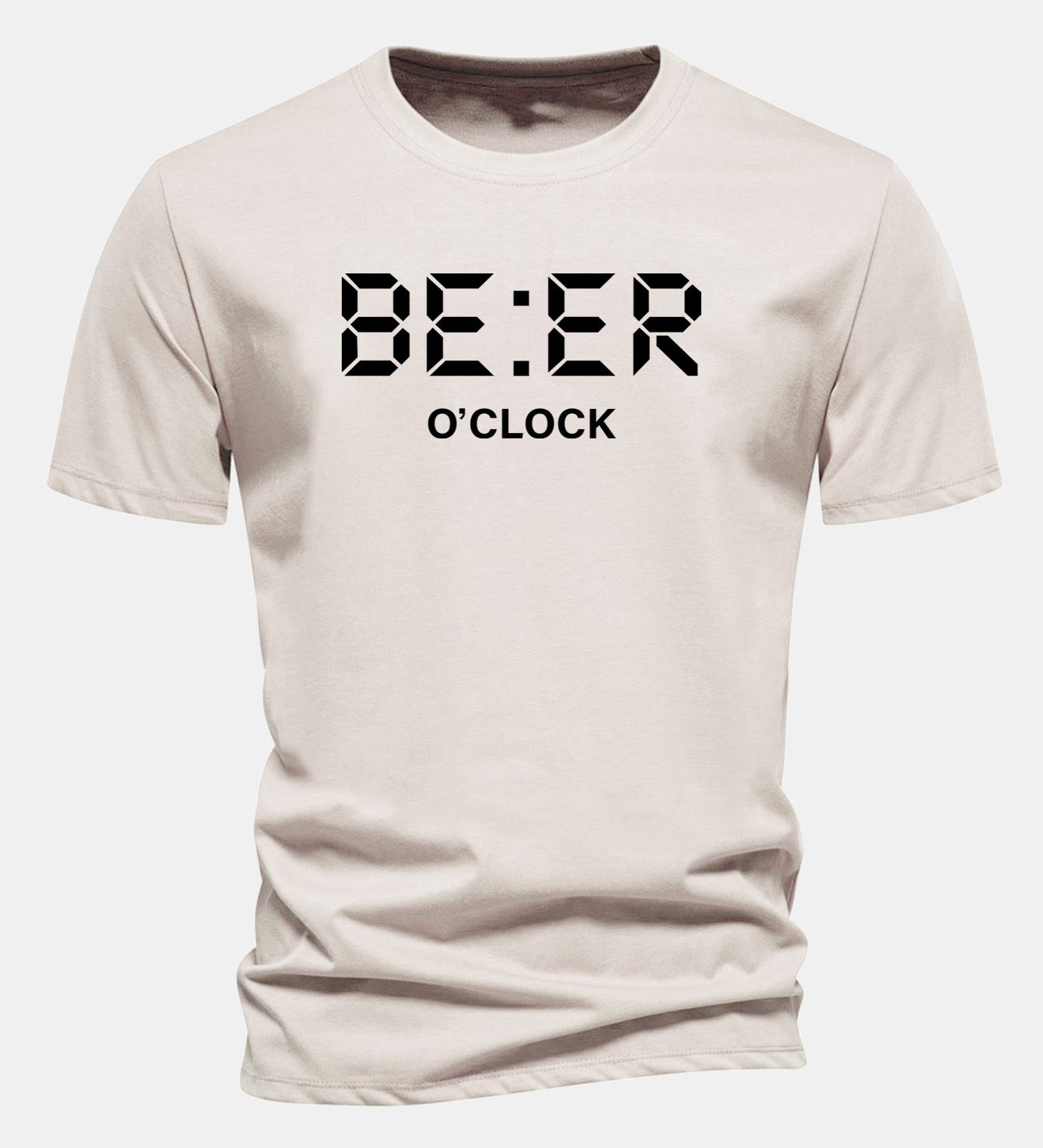 Tričko z bavlny s pravidelným strihom a potlačou „Beer O'Clock“