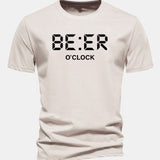 Tričko z bavlny s pravidelným strihom a potlačou „Beer O'Clock“