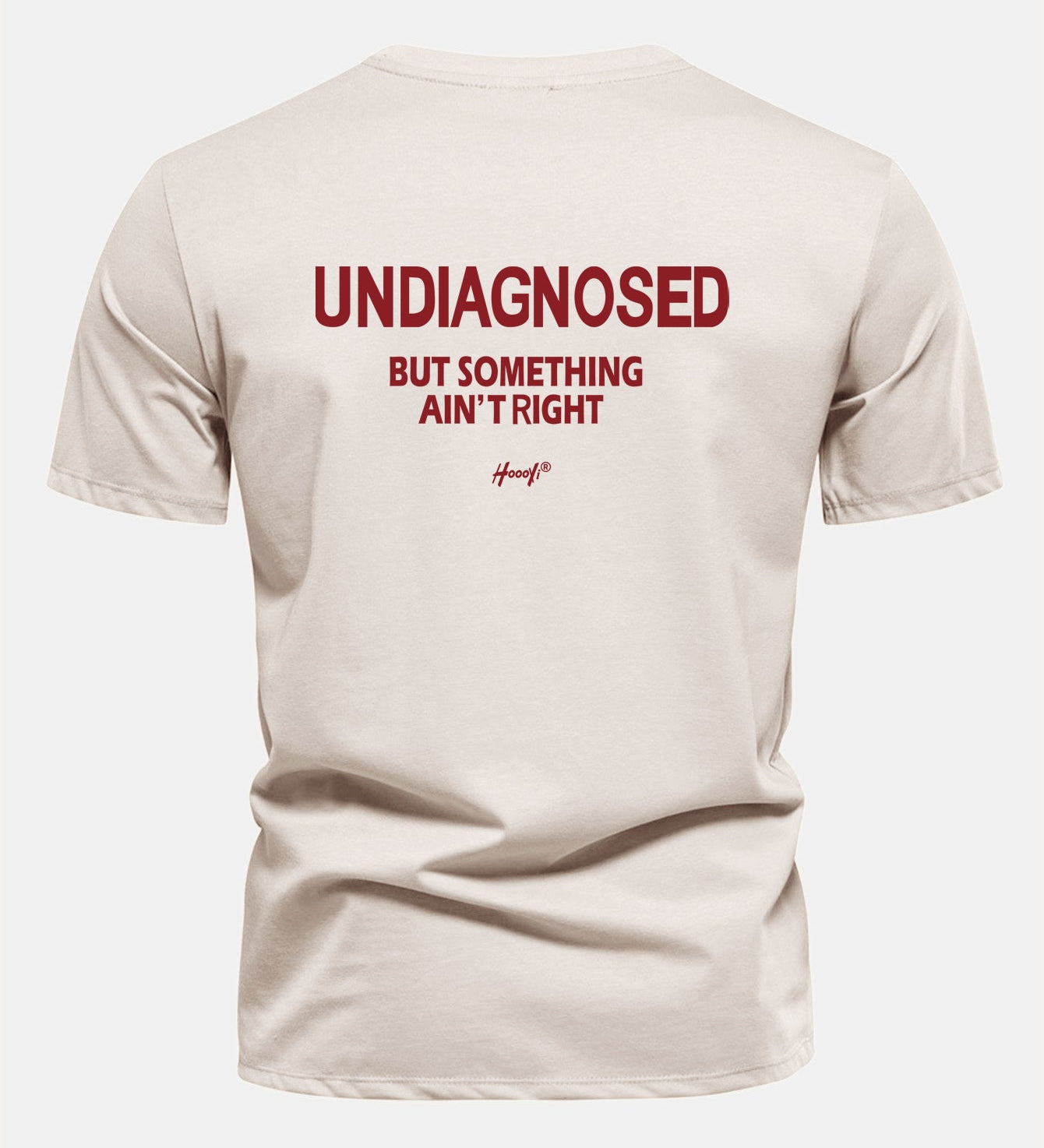 Bavlnené tričko Regular Fit s potlačou na chrbte "Undiagnosed But Something Ain't Right"