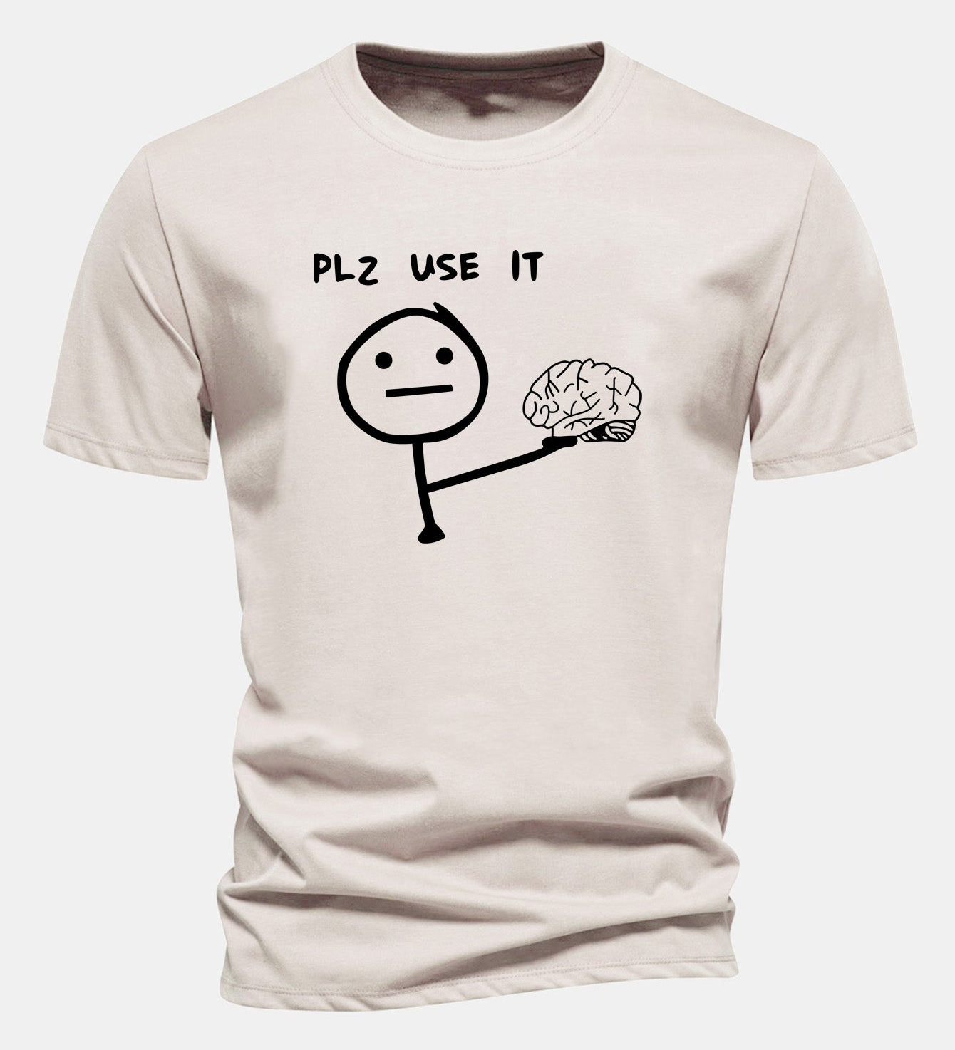 Bavlnené tričko s klasickým strihom a potlačou „Please Use It Brain“