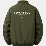 Bunda bomber so zipsom a uvoľneným strihom s potlačou „I Want You Back“