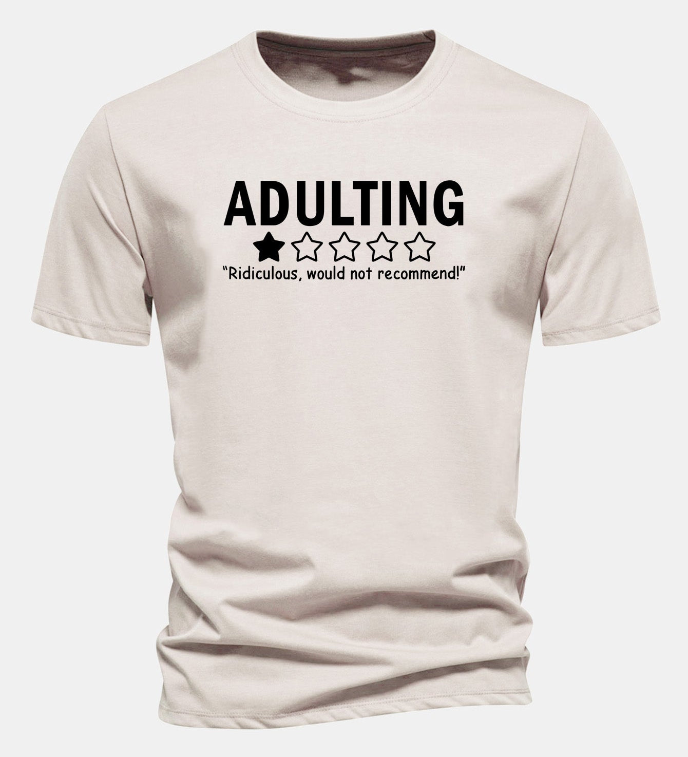 Bavlnené tričko s potlačou "Adulting", klasický strih