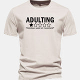Bavlnené tričko s potlačou "Adulting", klasický strih