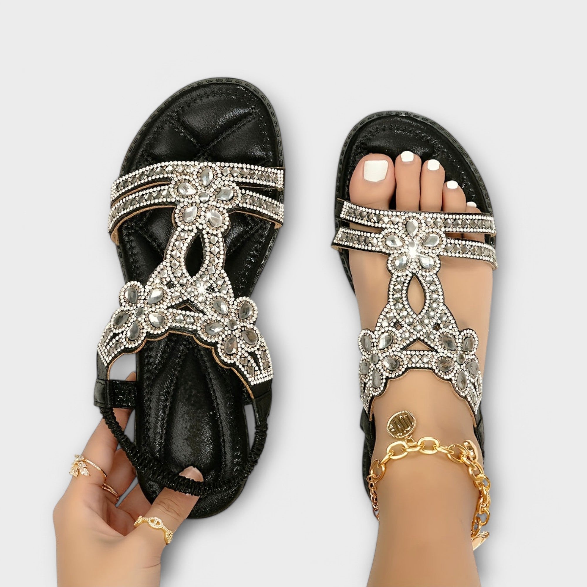Marina – Boho sandále s pletenými pásikmi