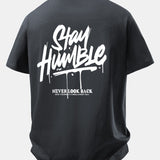 Pohodlné bavlnené tričko s potlačou Stay Humble