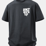 Pohodlné bavlnené tričko s potlačou „Never Give Up“