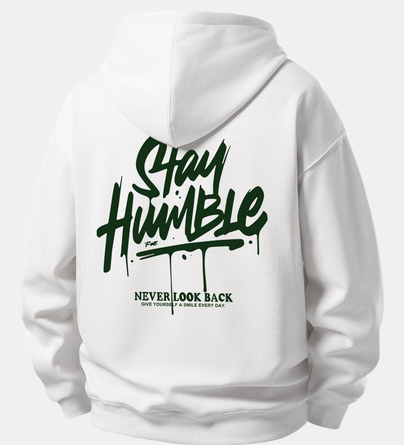 Mikina s kapucňou vo voľnom strihu s potlačou „Stay Humble“