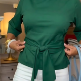 Daria – Elegantný top s mašľou v páse