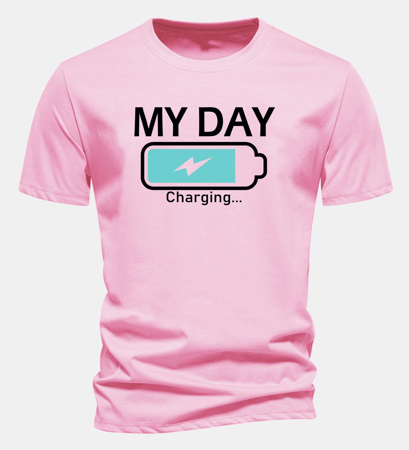 Bavlnené tričko s pravidelným strihom, potlačou „My Day“ a nabíjacou batériou