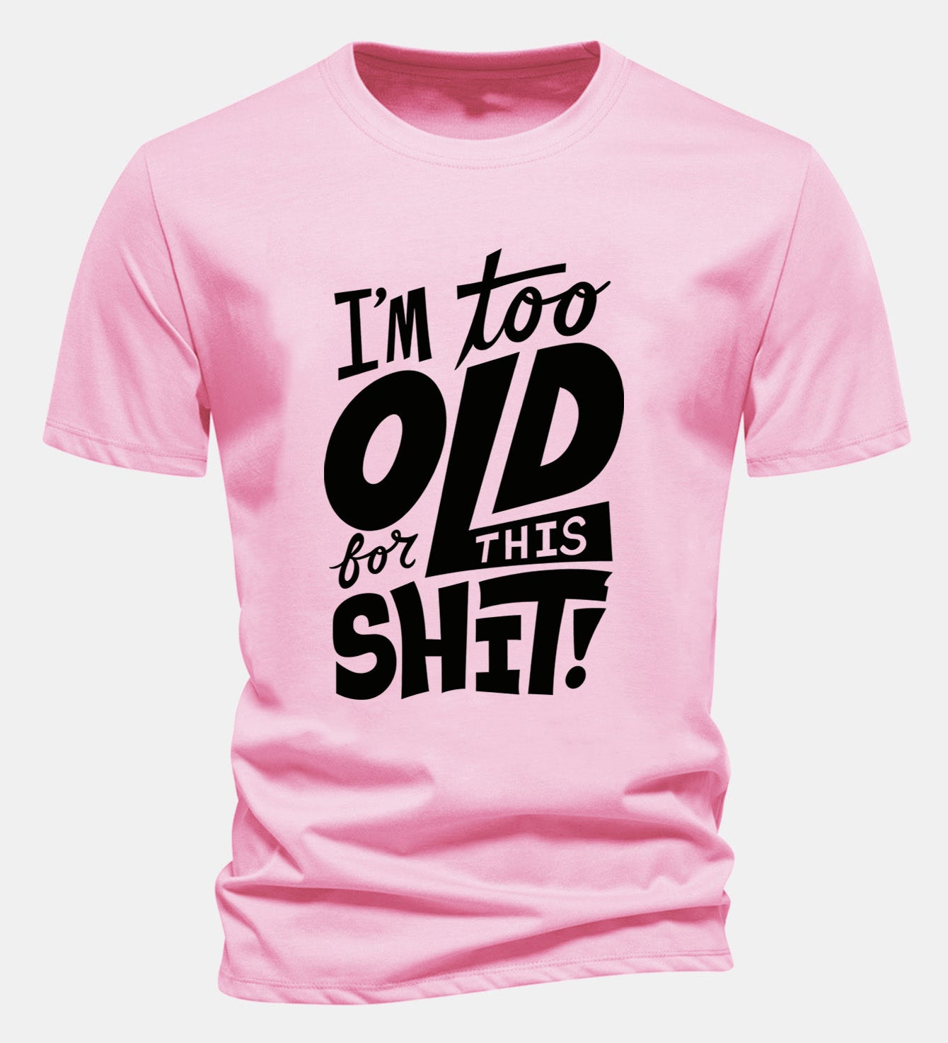 Bavlnené tričko s potlačou "Regular Fit I'm Too Old For This Shit"