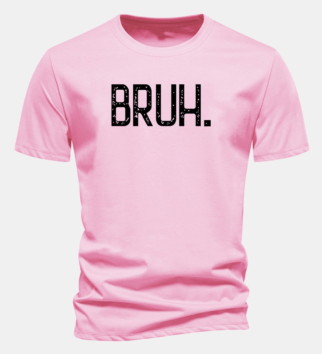 Bavlnené tričko s klasickým strihom a potlačou „Bruh“