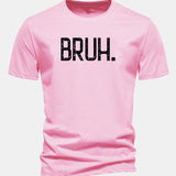 Bavlnené tričko s klasickým strihom a potlačou „Bruh“