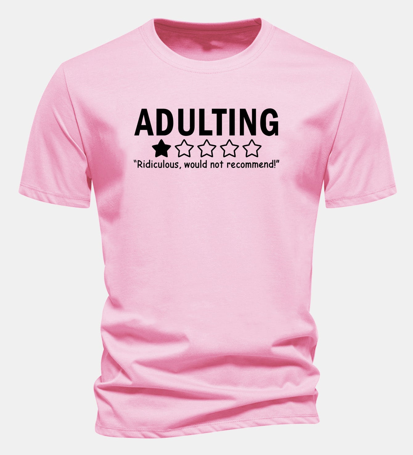 Bavlnené tričko s potlačou "Adulting", klasický strih