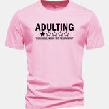 Bavlnené tričko s potlačou "Adulting", klasický strih