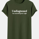 T-shirt z bavlny s potlačou a oblúkovým lemom "Nediagnostikovaná"