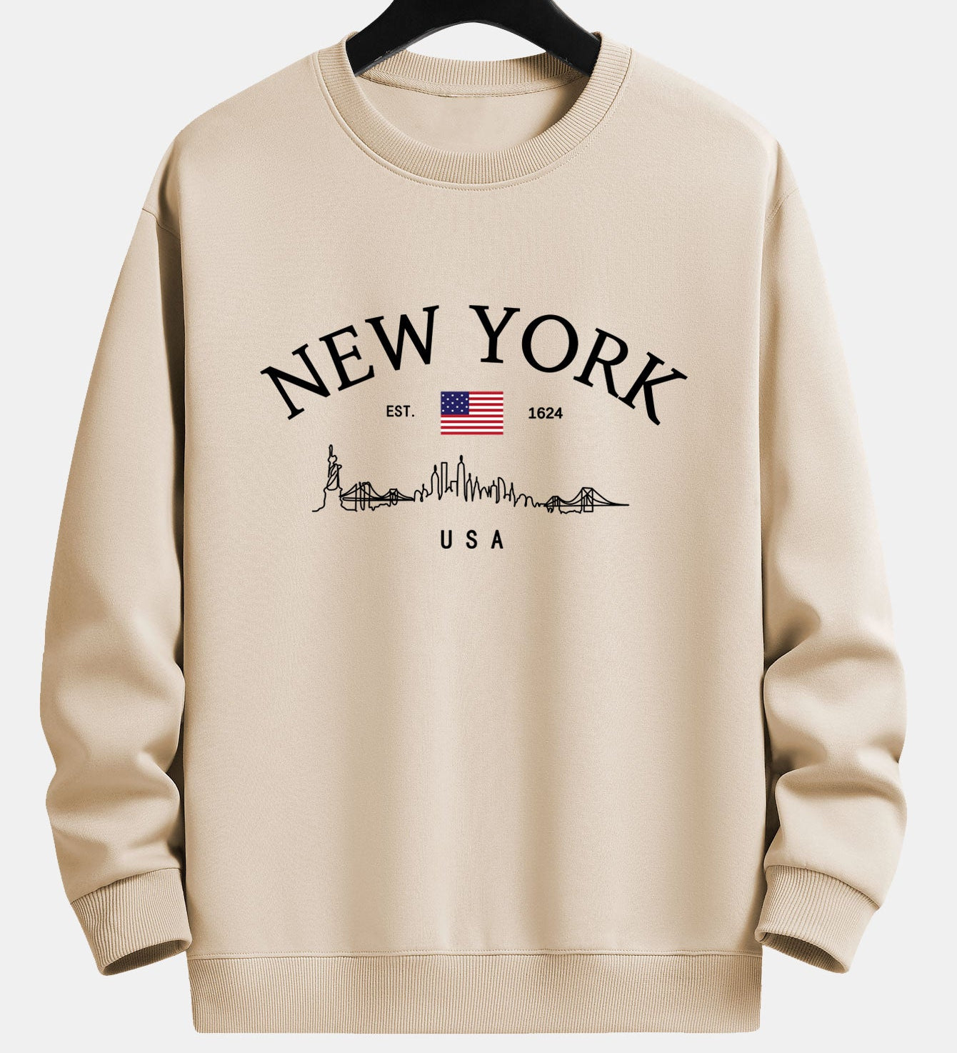 Mikina s voľným strihom a potlačou New York