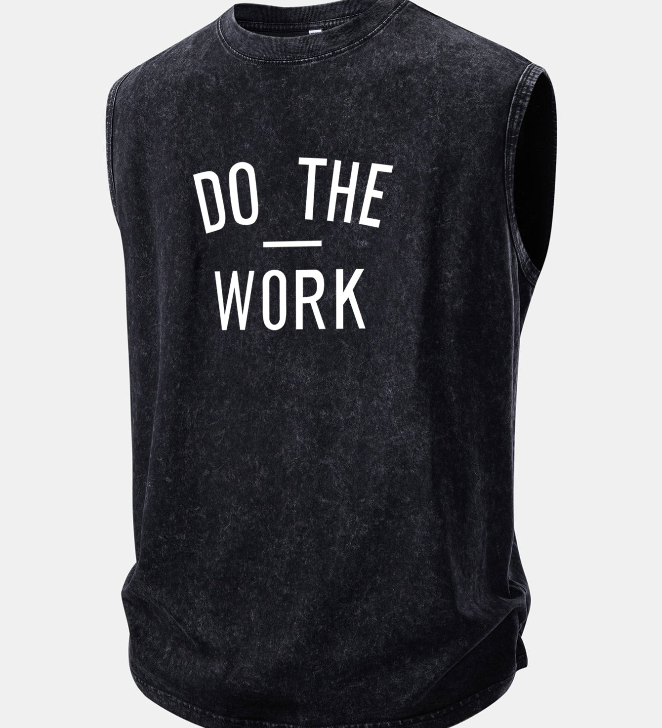 Tielko s potlačou „Do The Work“, prané a s opotrebovaným efektom