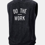 Tielko s potlačou „Do The Work“, prané a s opotrebovaným efektom
