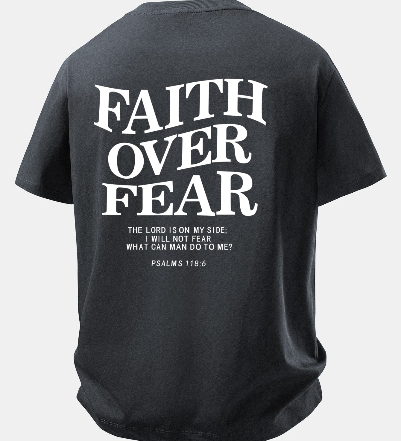 Tričko z bavlny s potlačou Faith Over Fear a voľným strihom