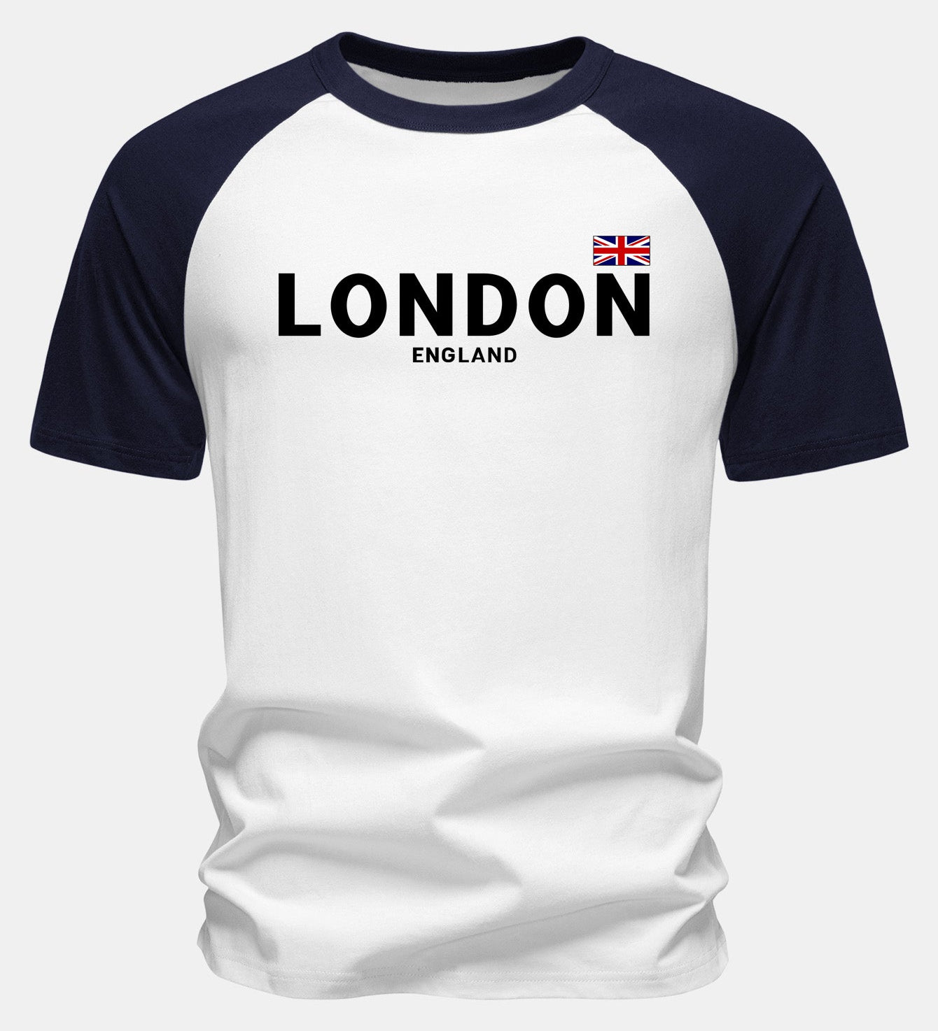 T-shirt z bavlny s potlačou «England London» s raglánovými rukávmi