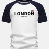T-shirt z bavlny s potlačou «England London» s raglánovými rukávmi