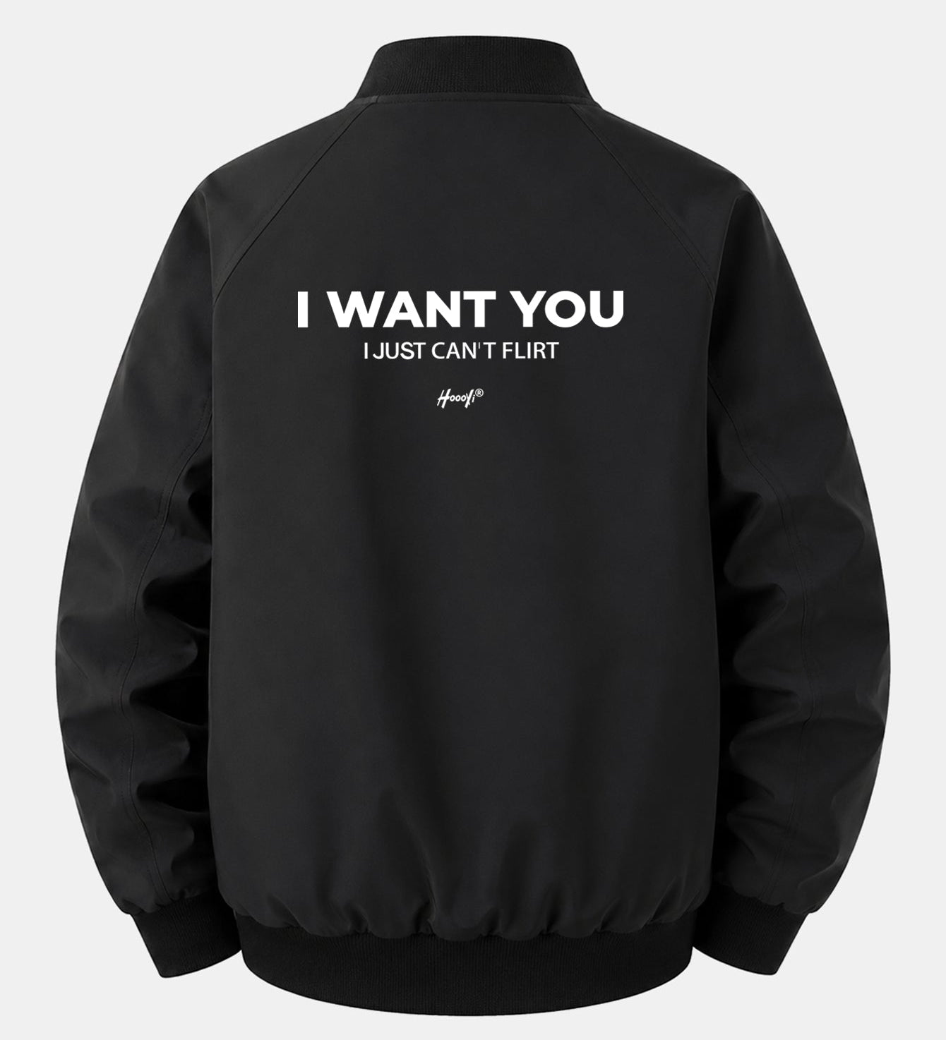 Bunda bomber so zipsom a uvoľneným strihom s potlačou „I Want You Back“