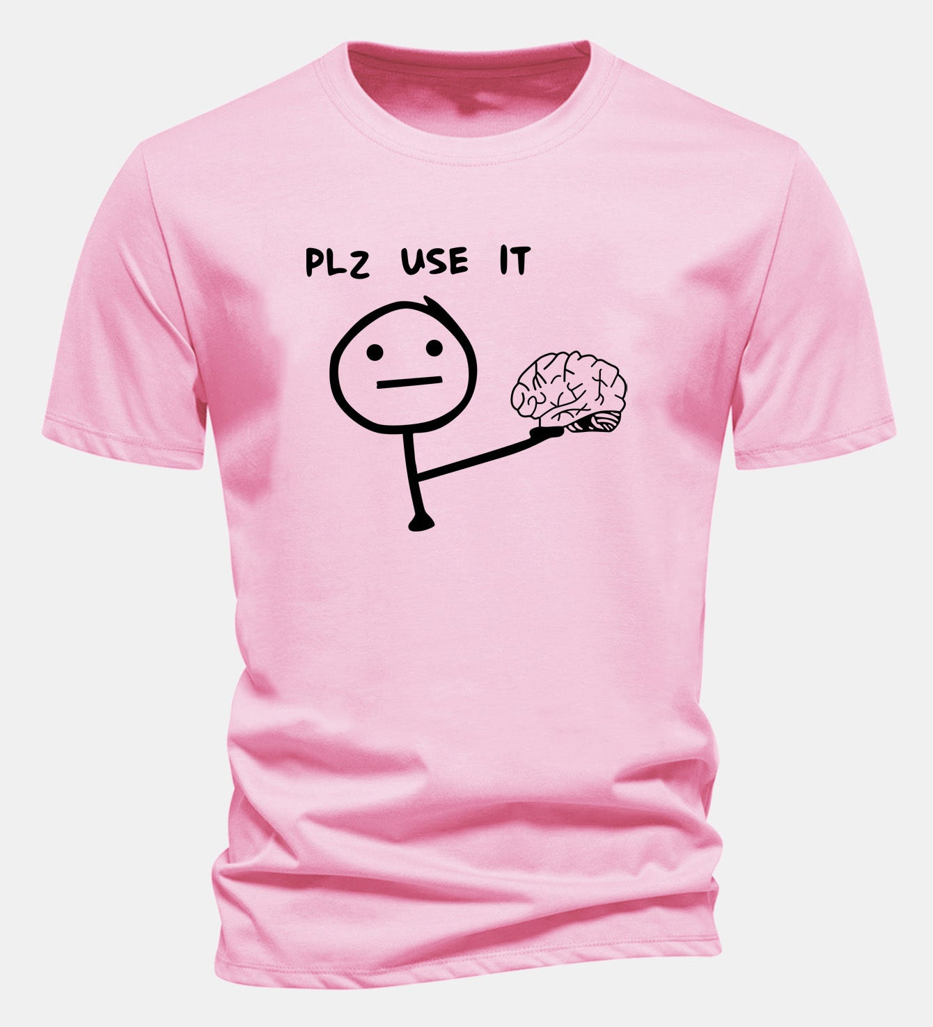 Bavlnené tričko s klasickým strihom a potlačou „Please Use It Brain“