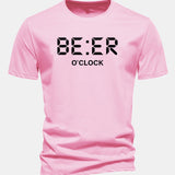 Tričko z bavlny s pravidelným strihom a potlačou „Beer O'Clock“