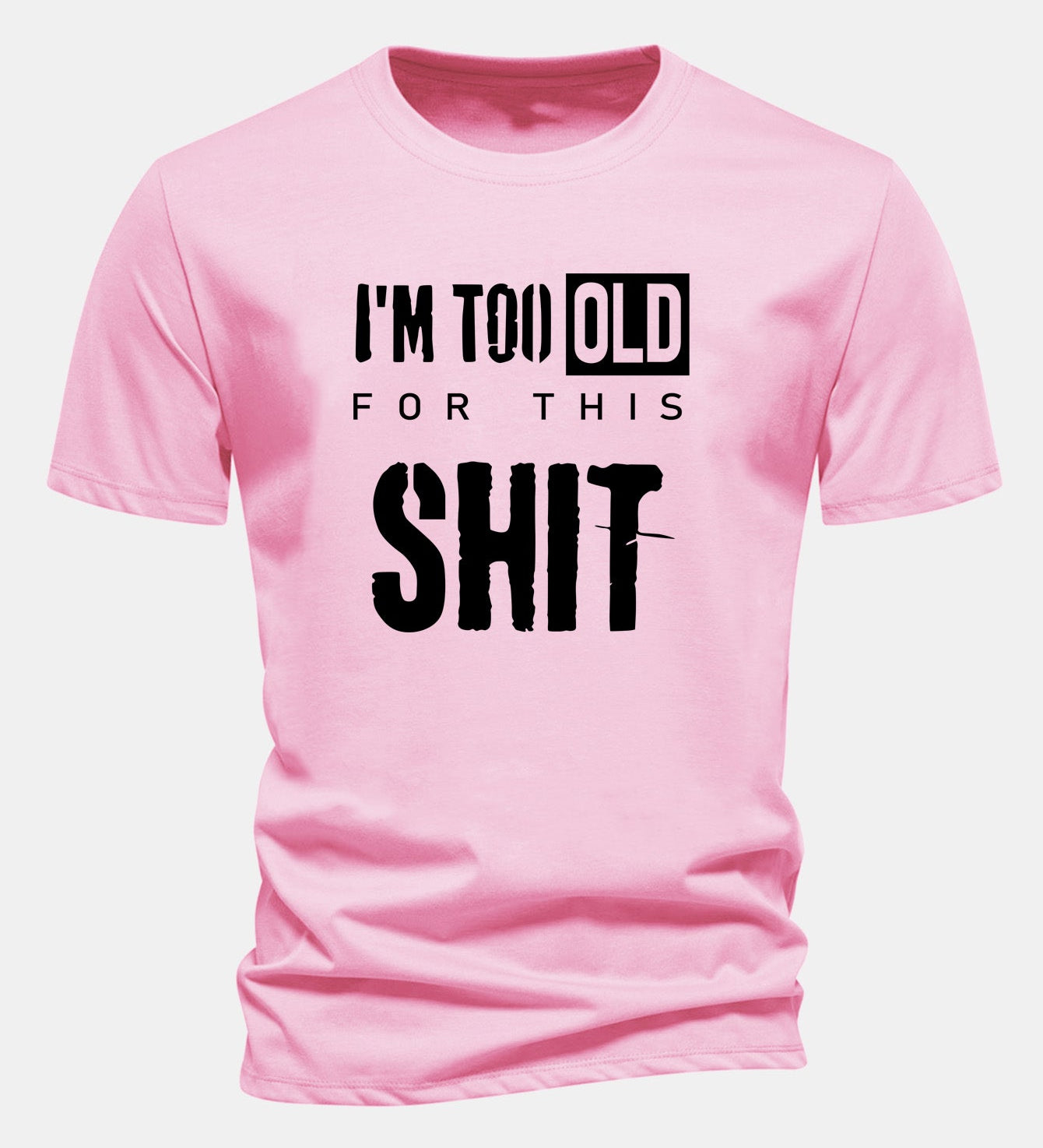 Tričko z bavlny s klasickým strihom a potlačou „I'm Too Old For This Shit“