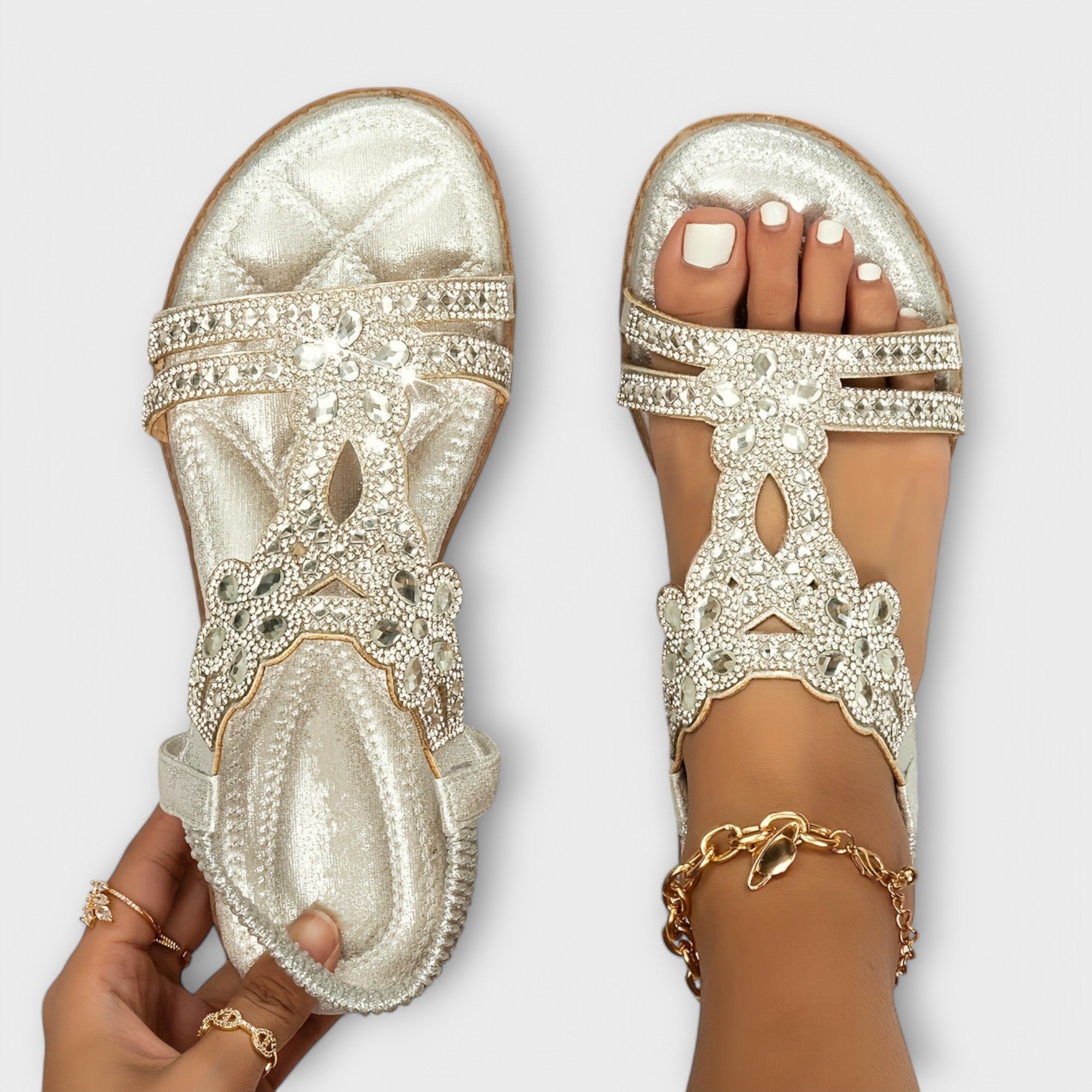 Marina – Boho sandále s pletenými popruhmi