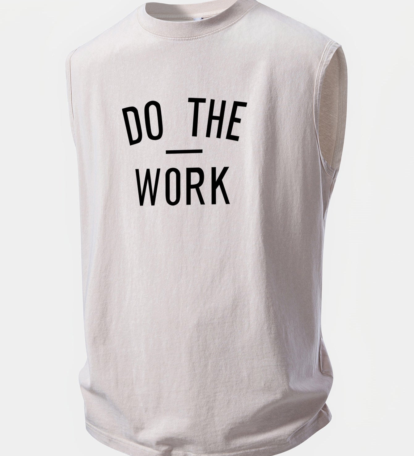 Tielko s potlačou „Do The Work“, prané a s opotrebovaným efektom