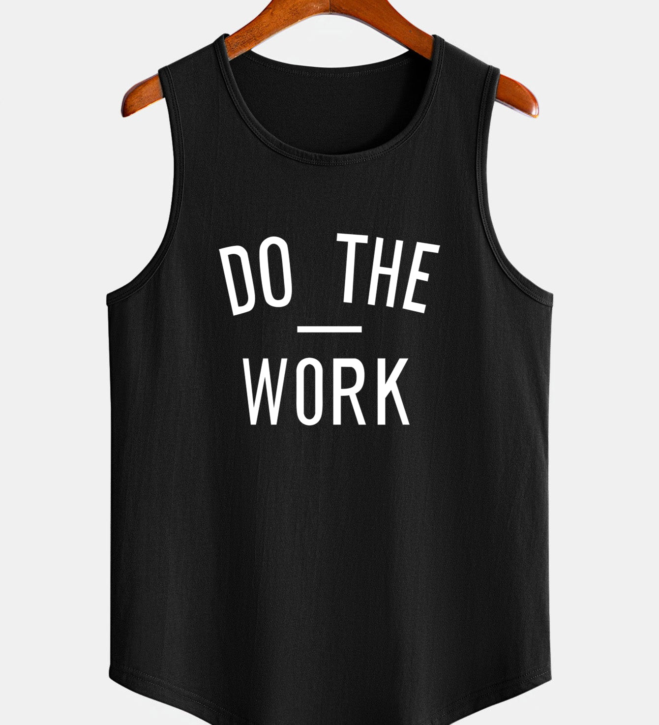 Tričko s ramienkami z bavlny s zakriveným lemom «Do The Work»