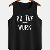 Tričko s ramienkami z bavlny s zakriveným lemom «Do The Work»