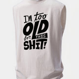 Nádržková blúzka s potlačou „I'm Too Old For This Shit“, umývaný efekt a opotrebovaný vzhľad
