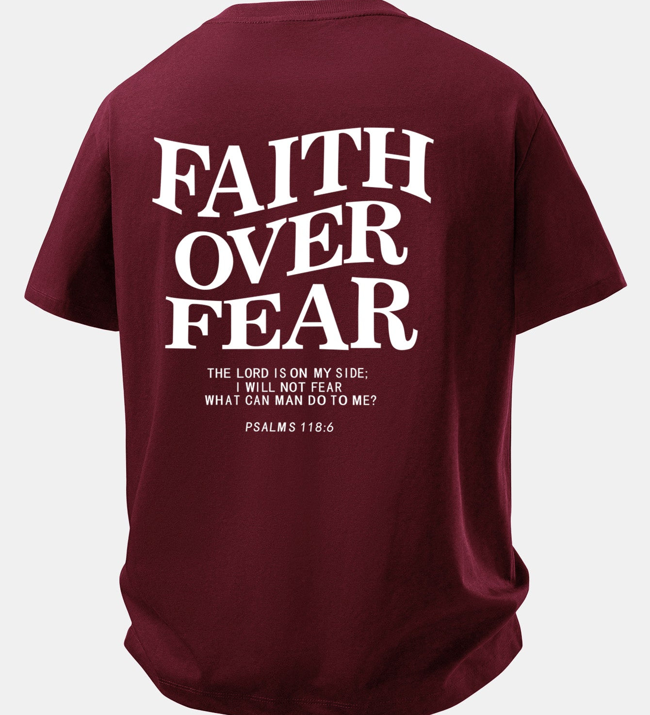 Tričko z bavlny s potlačou Faith Over Fear a voľným strihom