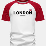 T-shirt z bavlny s potlačou «England London» s raglánovými rukávmi