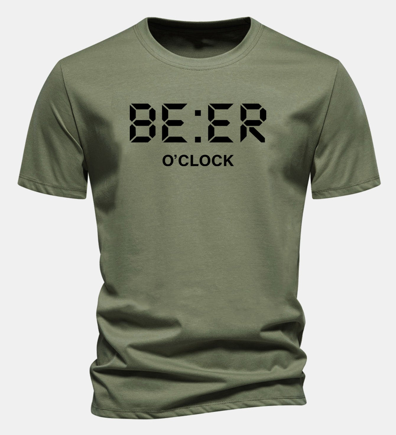 Tričko z bavlny s pravidelným strihom a potlačou „Beer O'Clock“