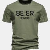 Tričko z bavlny s pravidelným strihom a potlačou „Beer O'Clock“