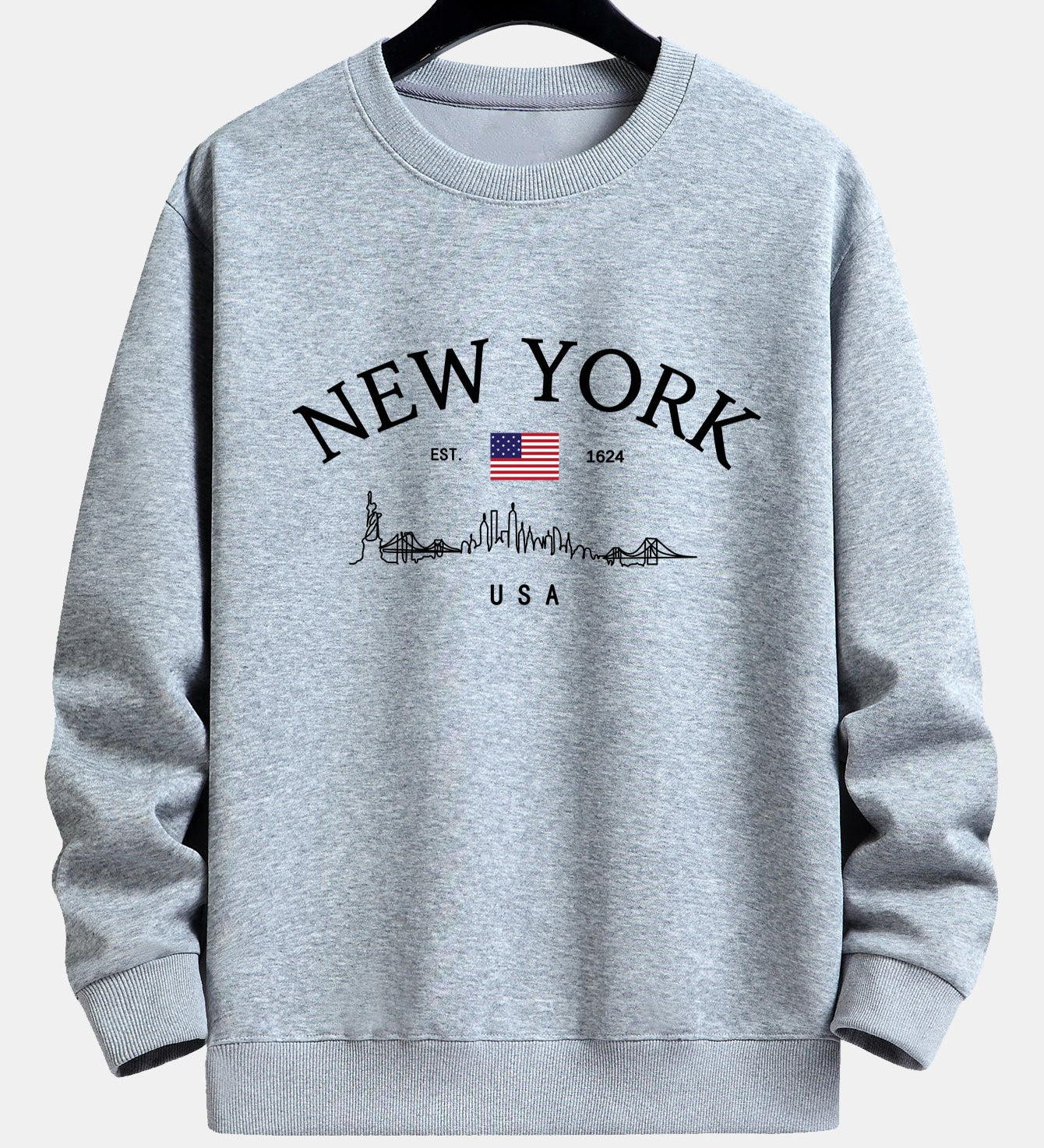 Mikina s voľným strihom a potlačou New York