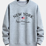 Mikina s voľným strihom a potlačou New York
