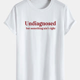 T-shirt z bavlny s potlačou a oblúkovým lemom "Nediagnostikovaná"