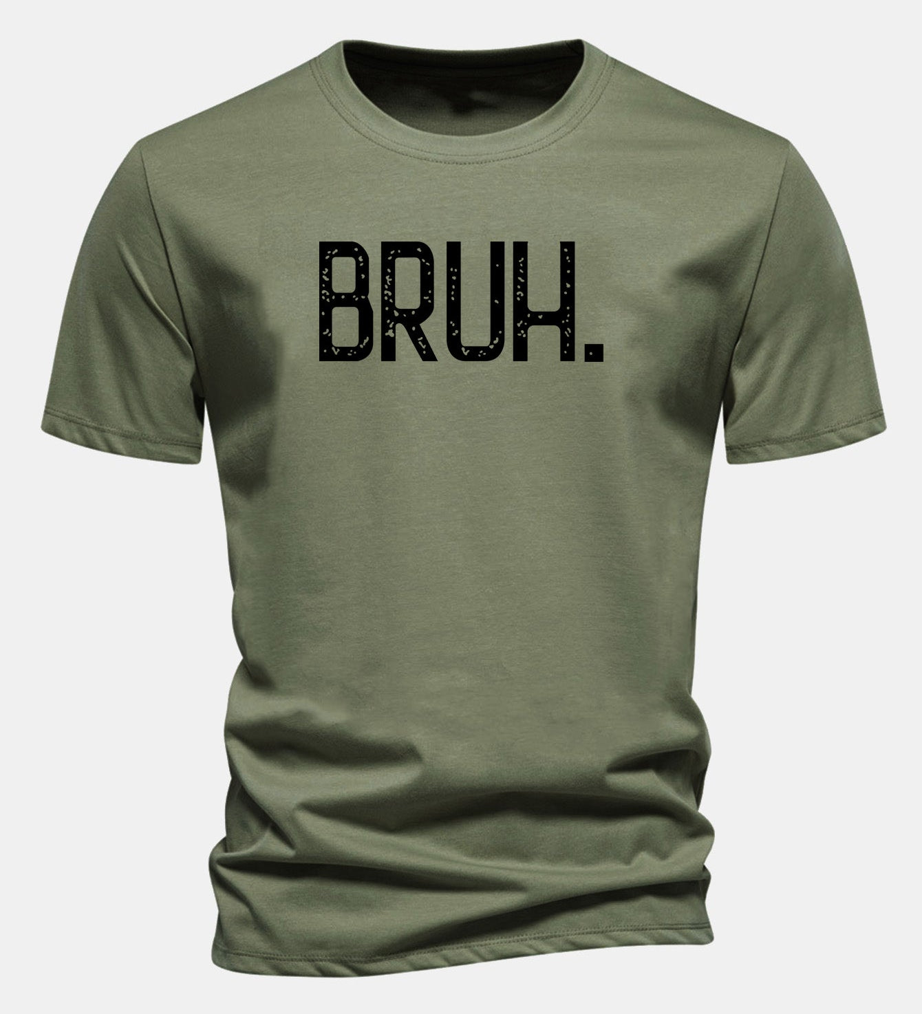 Bavlnené tričko s klasickým strihom a potlačou „Bruh“